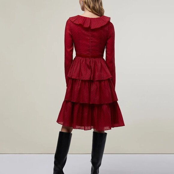 NEW Rachel Parcell Ruffle Tiered Midi Dress Size 6 - Picture 2 of 4